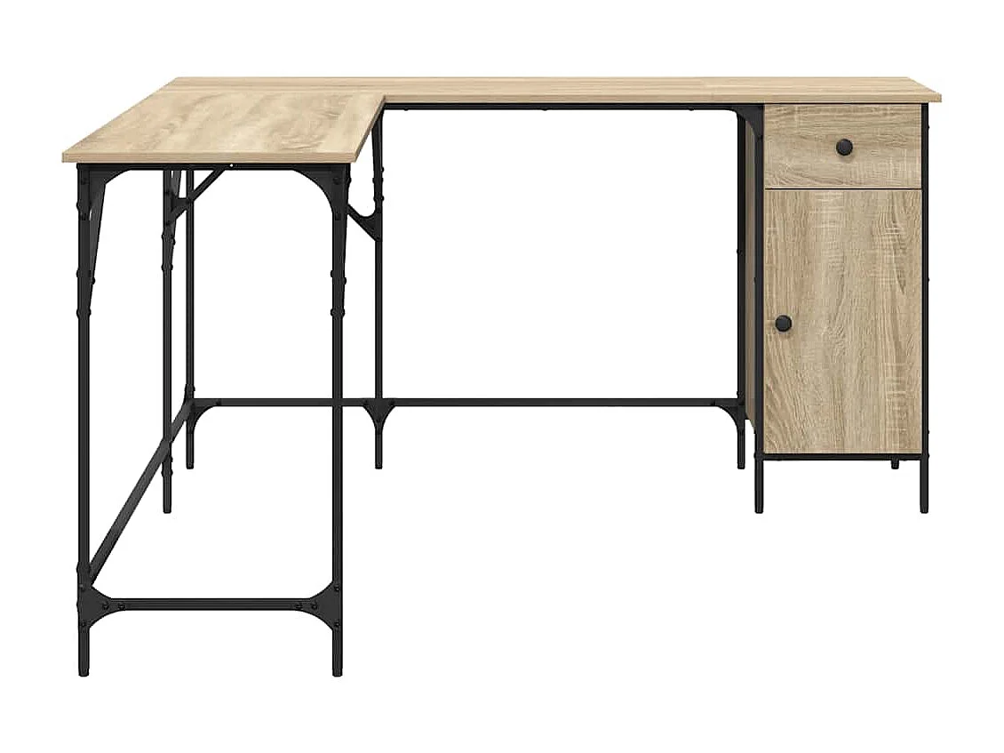 Bureau chêne sonoma 141x141x75 cm bois d'ingénierie