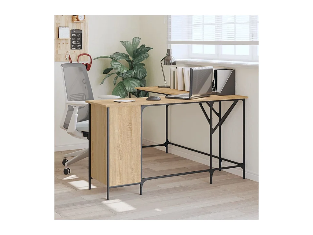 Bureau chêne sonoma 141x141x75 cm bois d'ingénierie