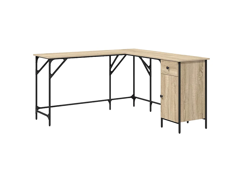 Scrivania Rovere Sonoma 141x141x75 cm in Legno Multistrato