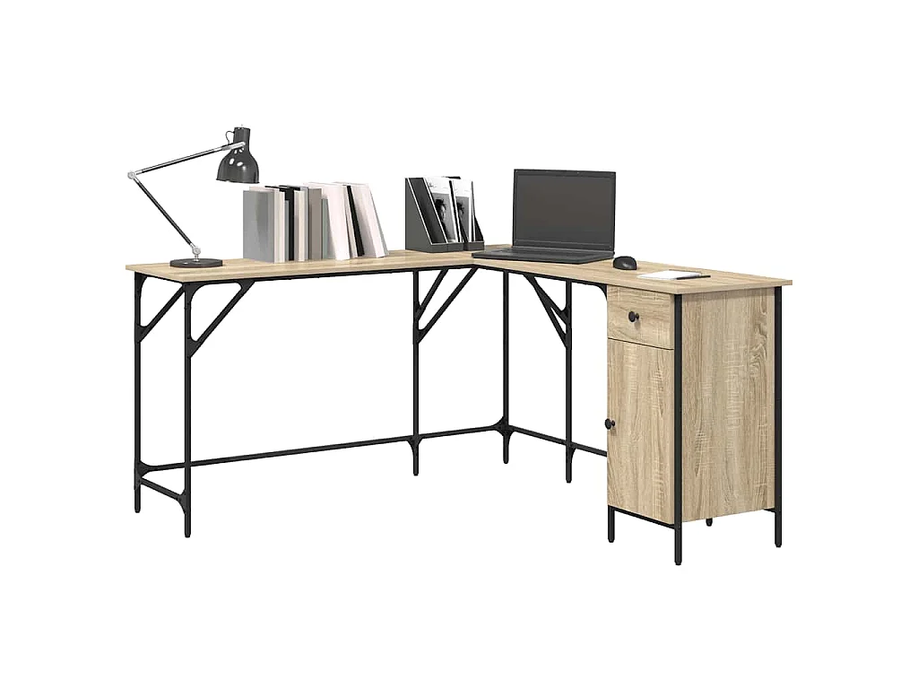 Scrivania Rovere Sonoma 141x141x75 cm in Legno Multistrato
