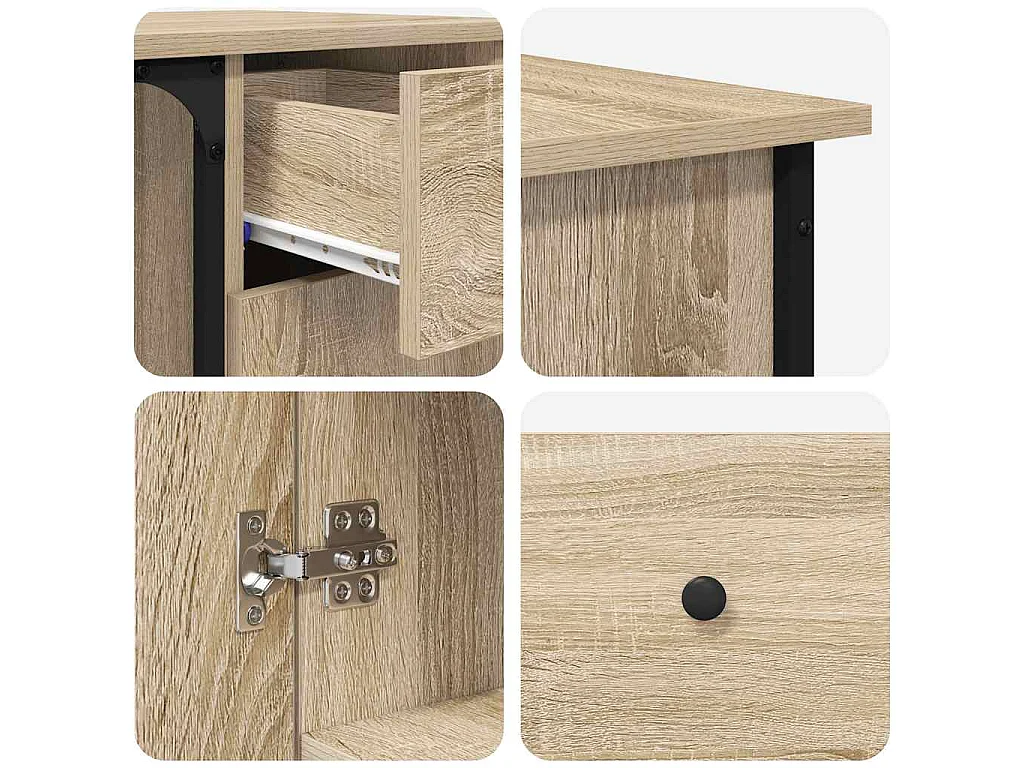 Bureau 141x141x75 cm bewerkt hout sonoma eikenkleurig