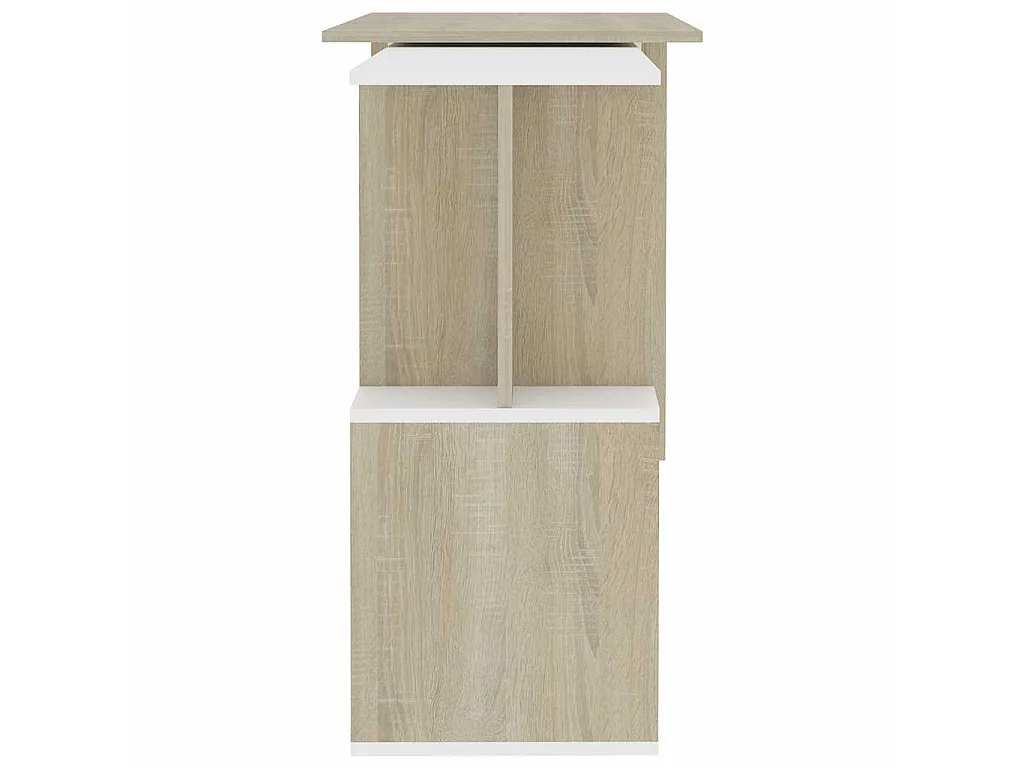 Bureau d'angle Blanc chêne sonoma 200x50x76cm Bois d’ingénierie