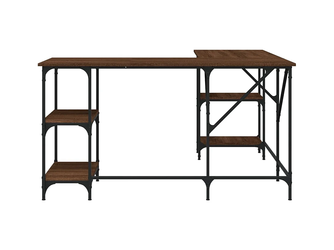 Bureau chêne marron 139x139x75 cm bois d'ingénierie