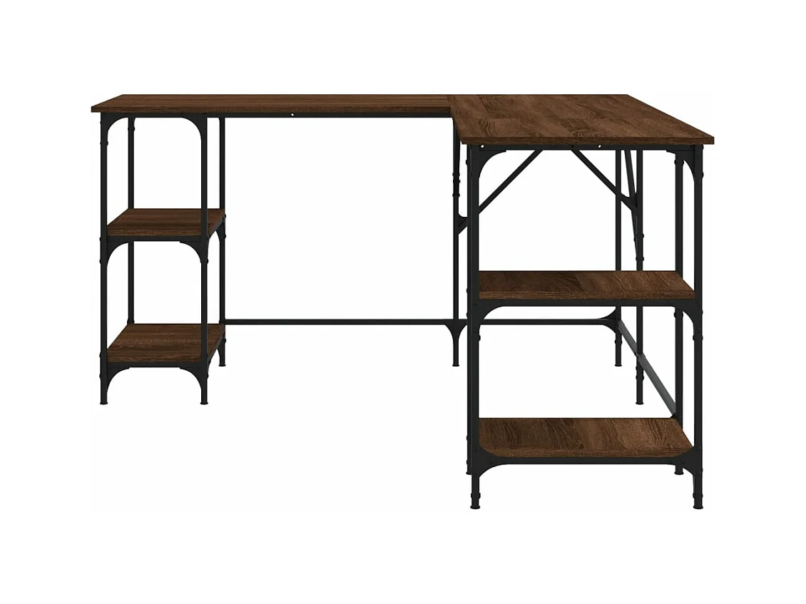 Bureau chêne marron 139x139x75 cm bois d'ingénierie