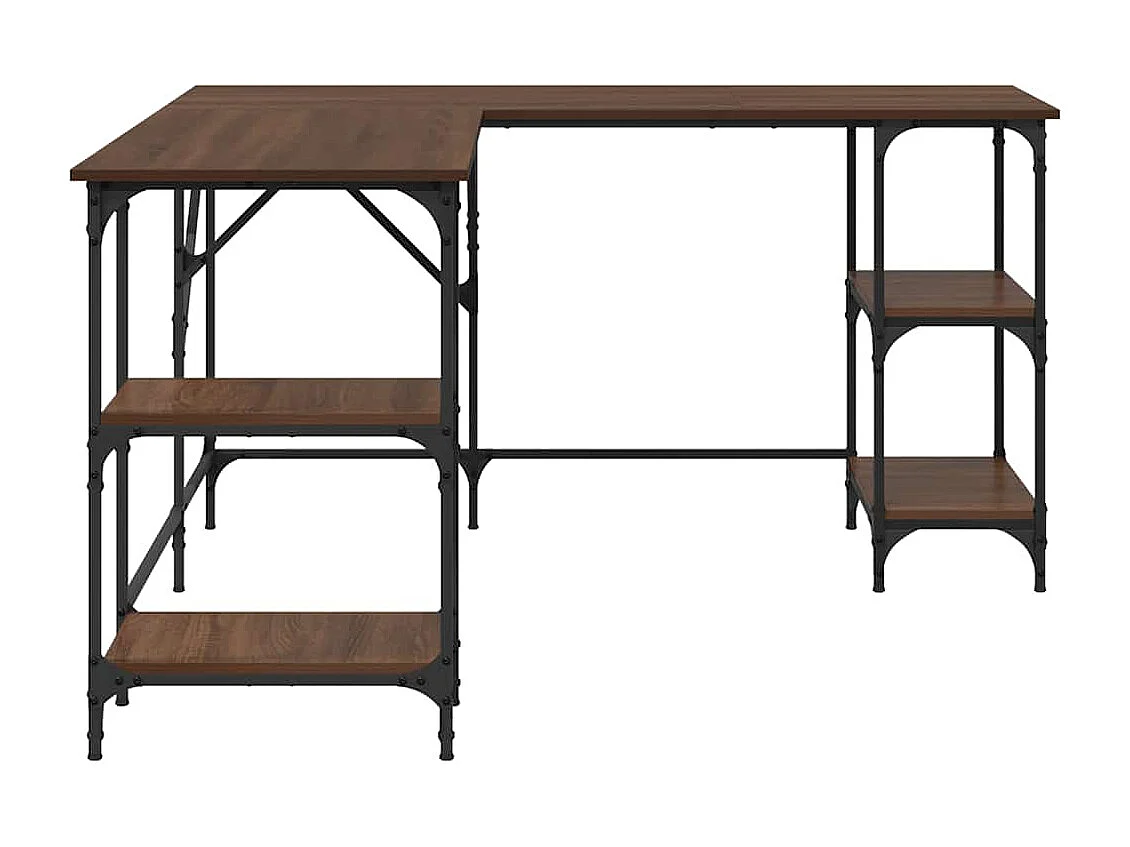 Bureau chêne marron 139x139x75 cm bois d'ingénierie