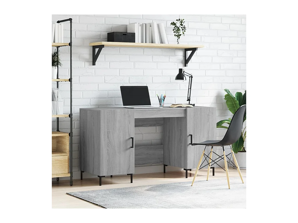 Scrivania Grigio Sonoma 140x50x75 cm in Legno Multistrato