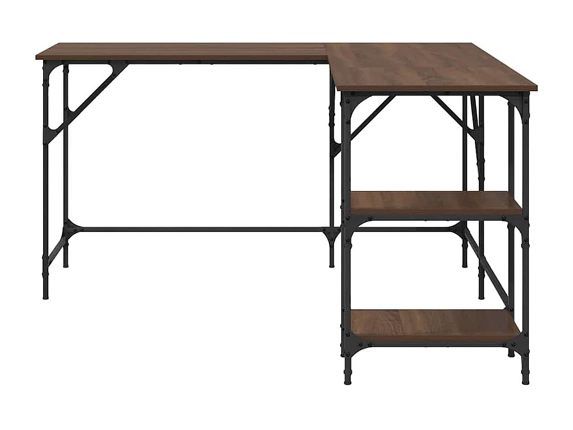 Bureau chêne marron 139x139x75 cm bois d'ingénierie