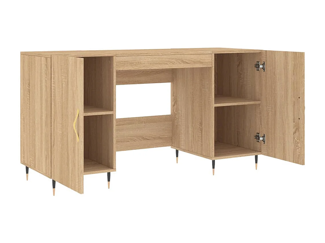 Bureau chêne sonoma 140x50x75 cm bois d'ingénierie