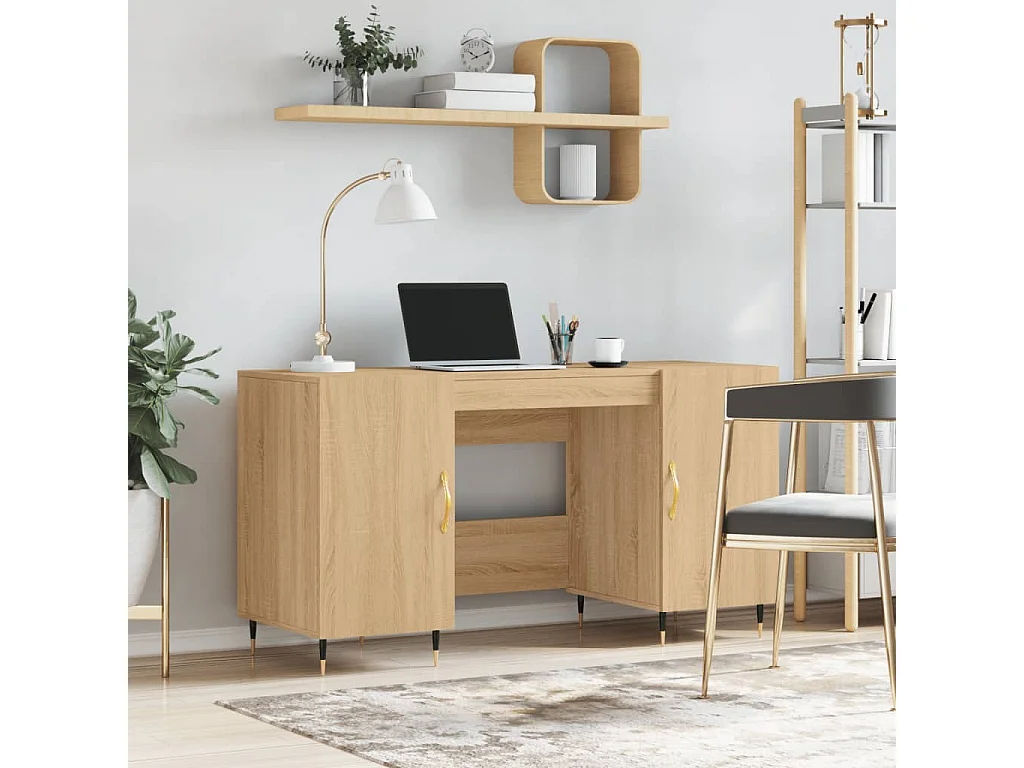 Bureau 140x50x75 cm bewerkt hout sonoma eikenkleurig