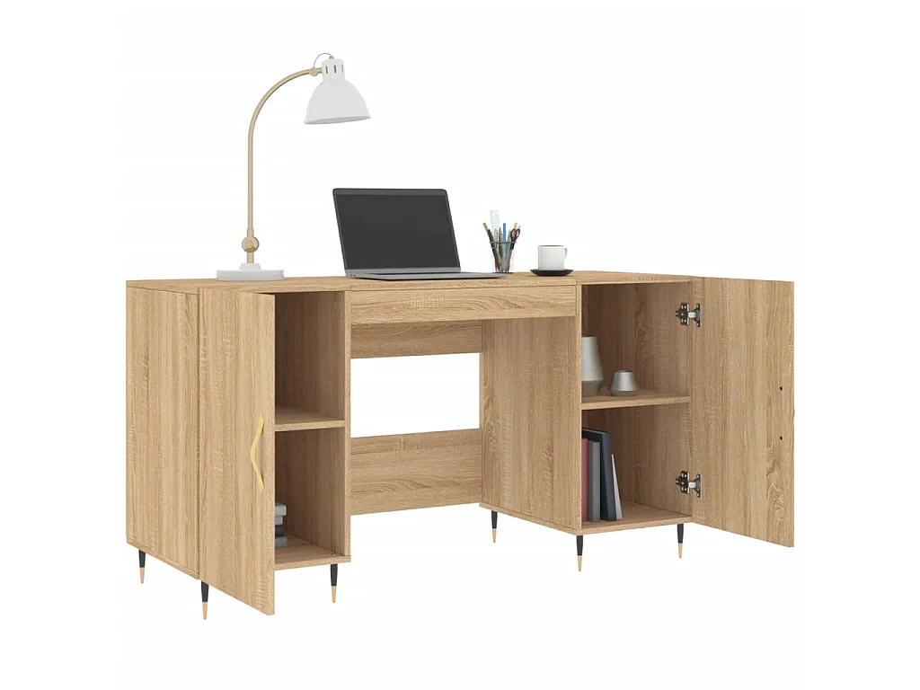 Bureau 140x50x75 cm bewerkt hout sonoma eikenkleurig