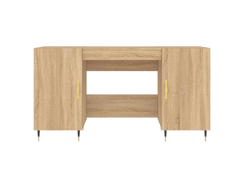 Bureau 140x50x75 cm bewerkt hout sonoma eikenkleurig