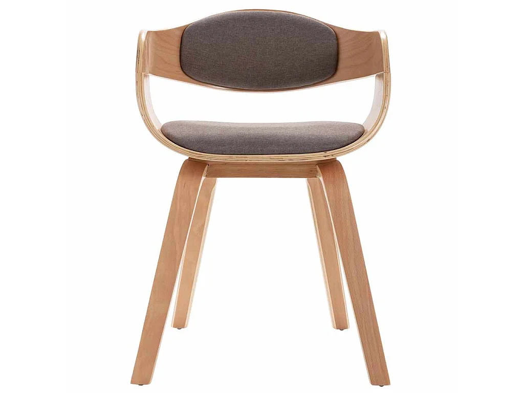 Chaises à manger lot de 2 bois courbé et tissu taupe