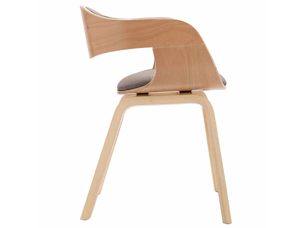 Chaises à manger lot de 2 bois courbé et tissu taupe