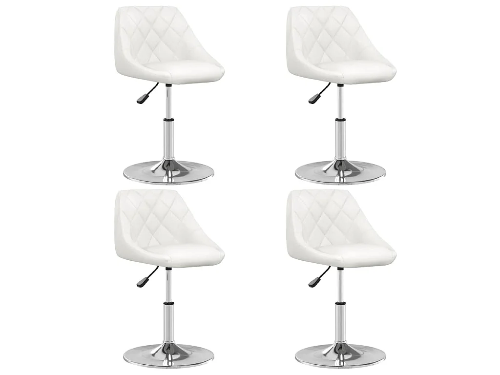 Chaises à manger lot de 4 blanc similicuir