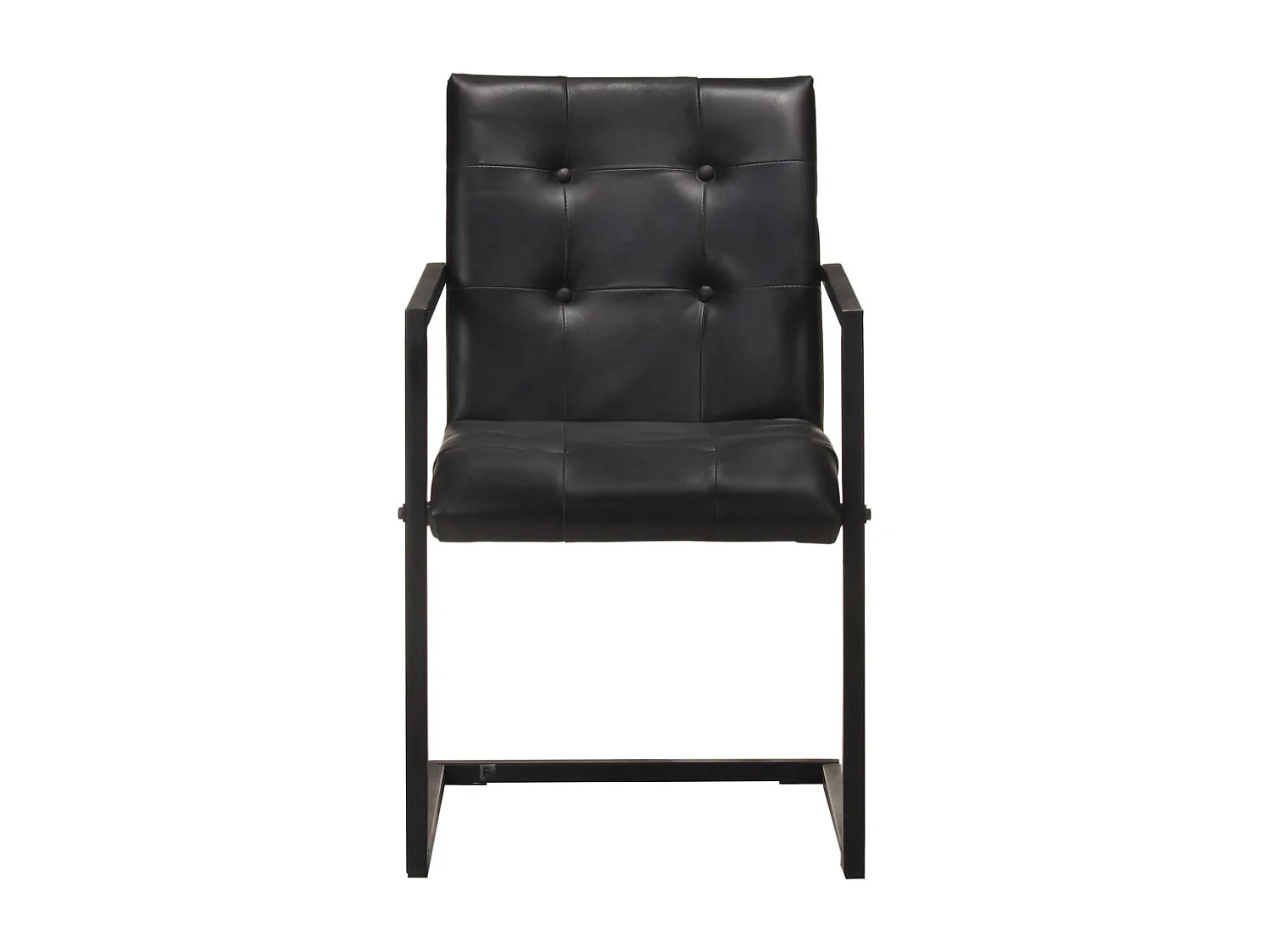 Chaises à manger cantilever lot de 6 noir cuir véritable