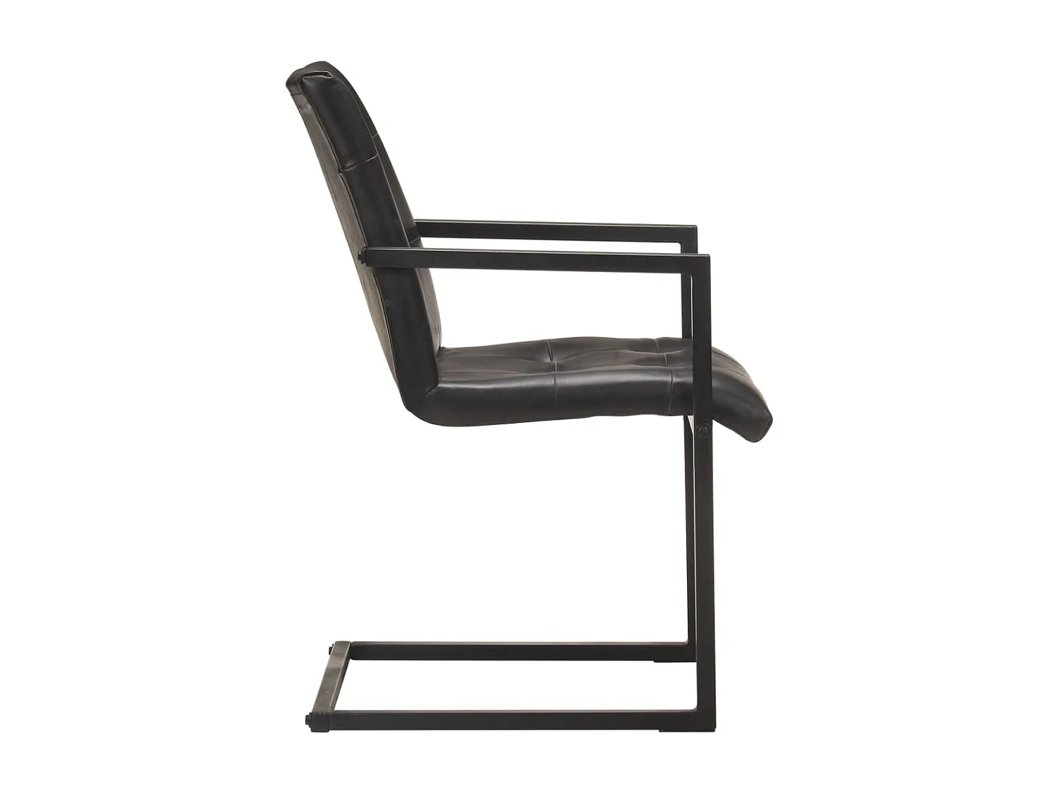 Eetkamerstoelen 6 st echt leer zwart