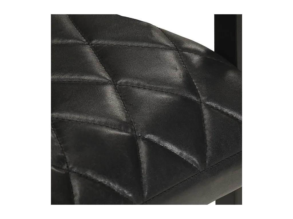Chaises à manger cantilever lot de 6 noir cuir véritable