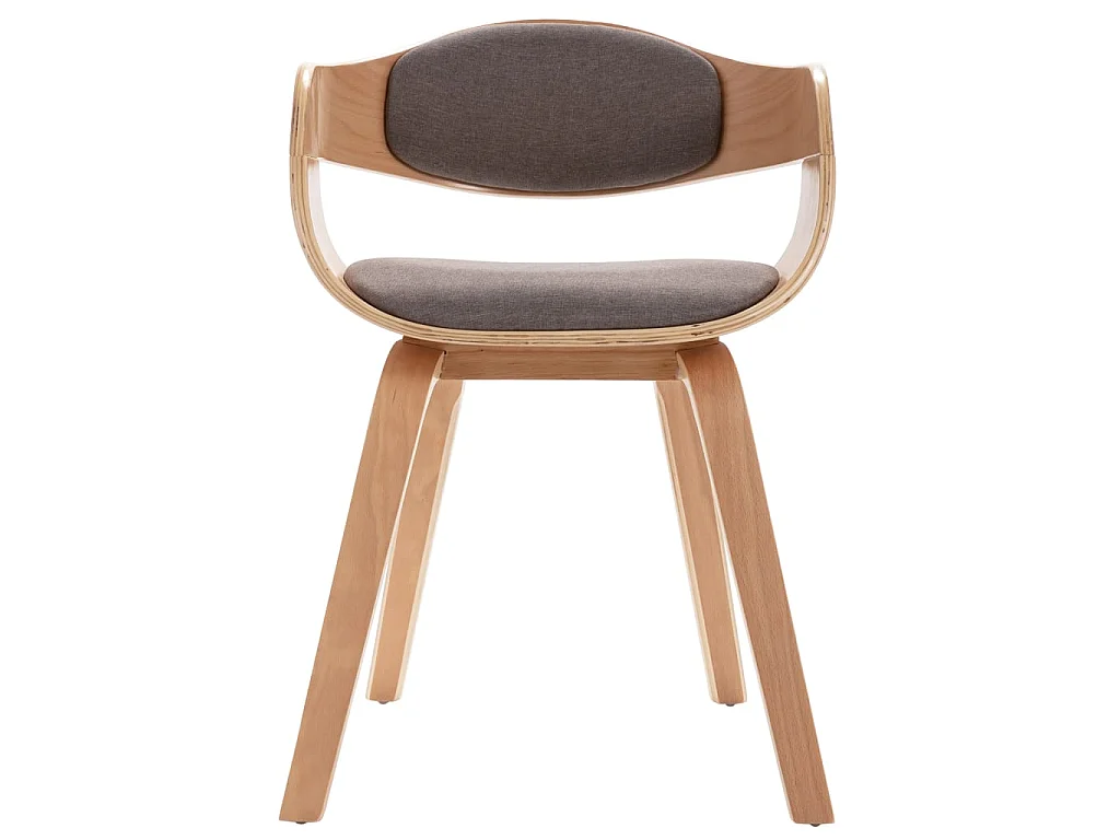 Eetkamerstoelen 6 st gebogen hout en stof taupe