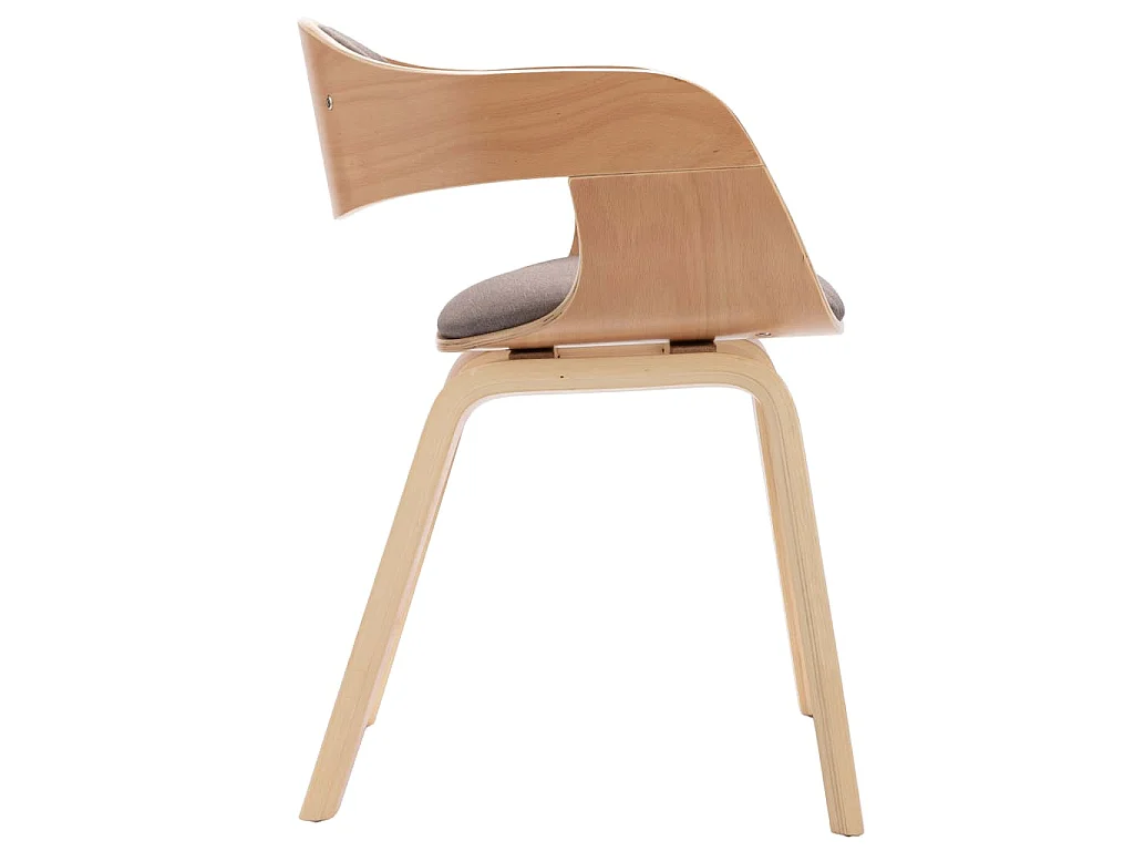 Eetkamerstoelen 6 st gebogen hout en stof taupe