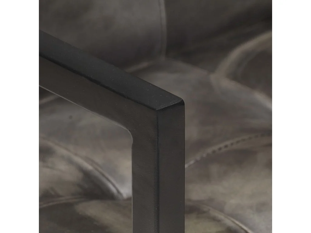 Chaises à manger cantilever lot de 4 gris cuir véritable