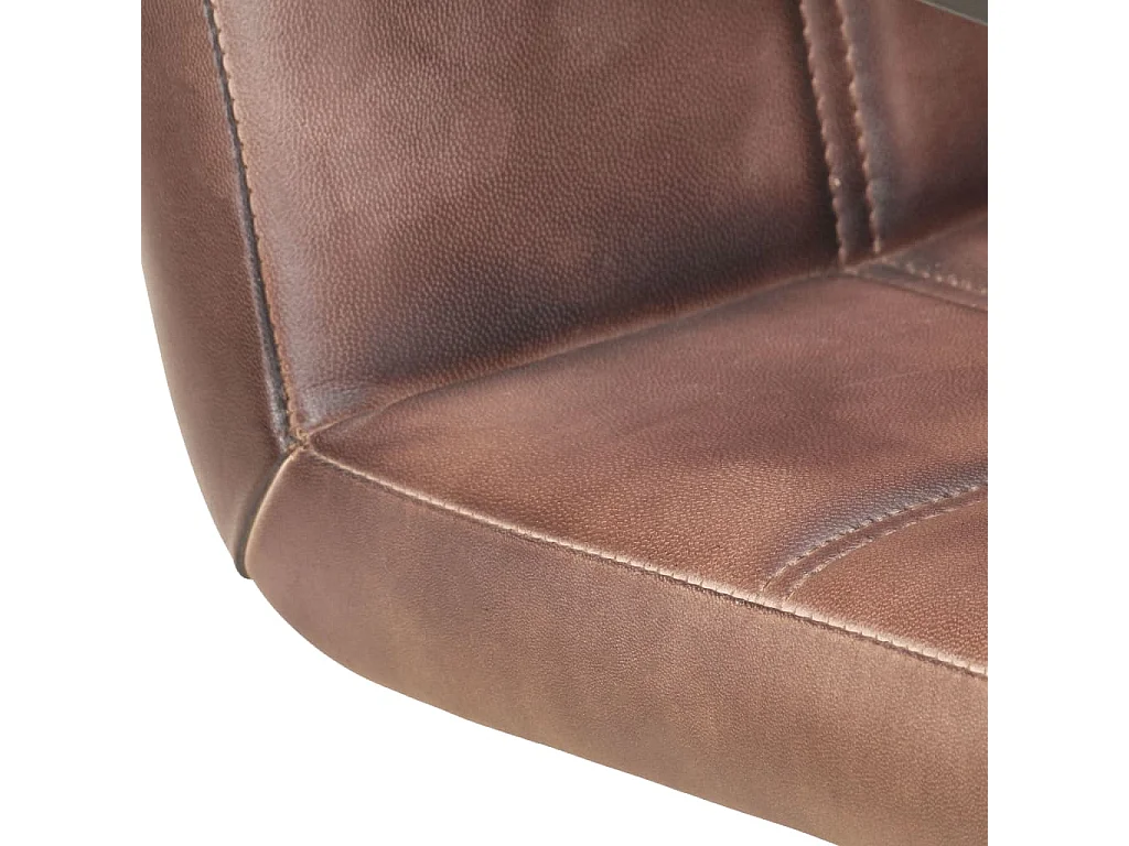 Cadeiras jantar cantilever 4 pcs couro genuíno castanho velho