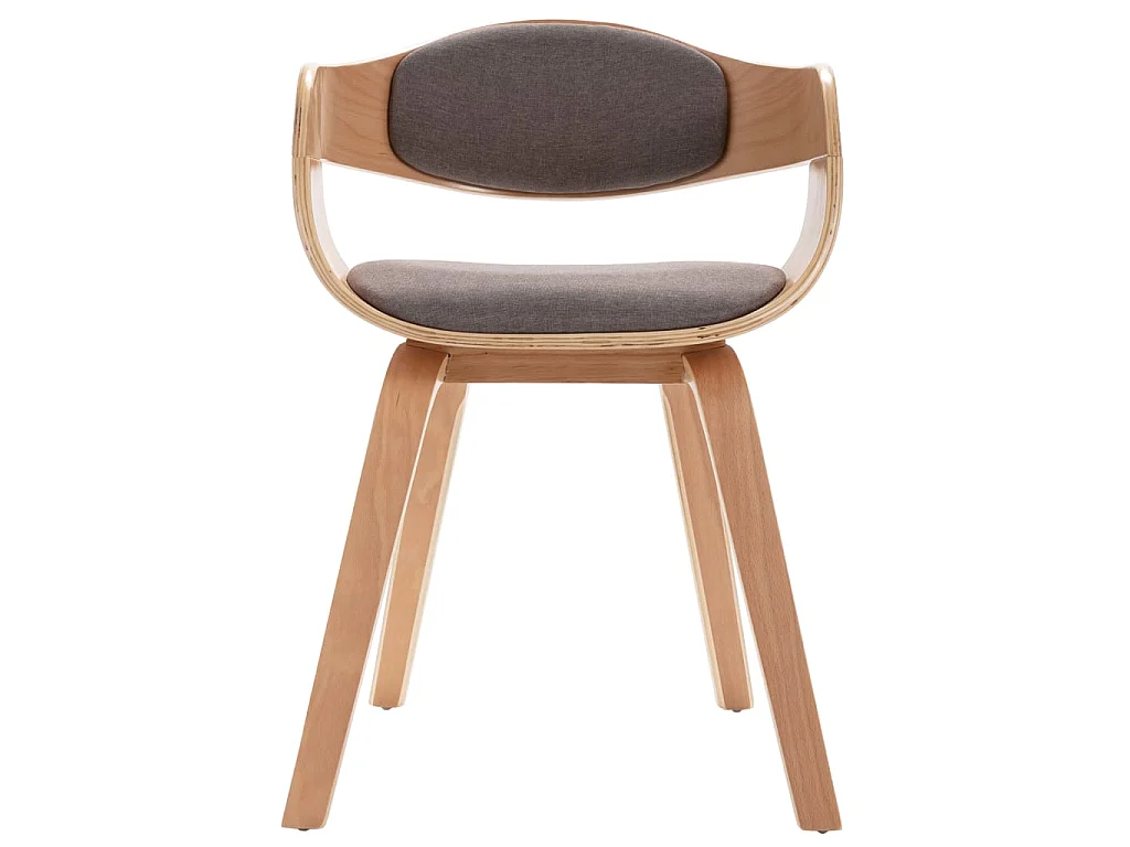 Chaises à manger lot de 4 bois courbé et tissu taupe