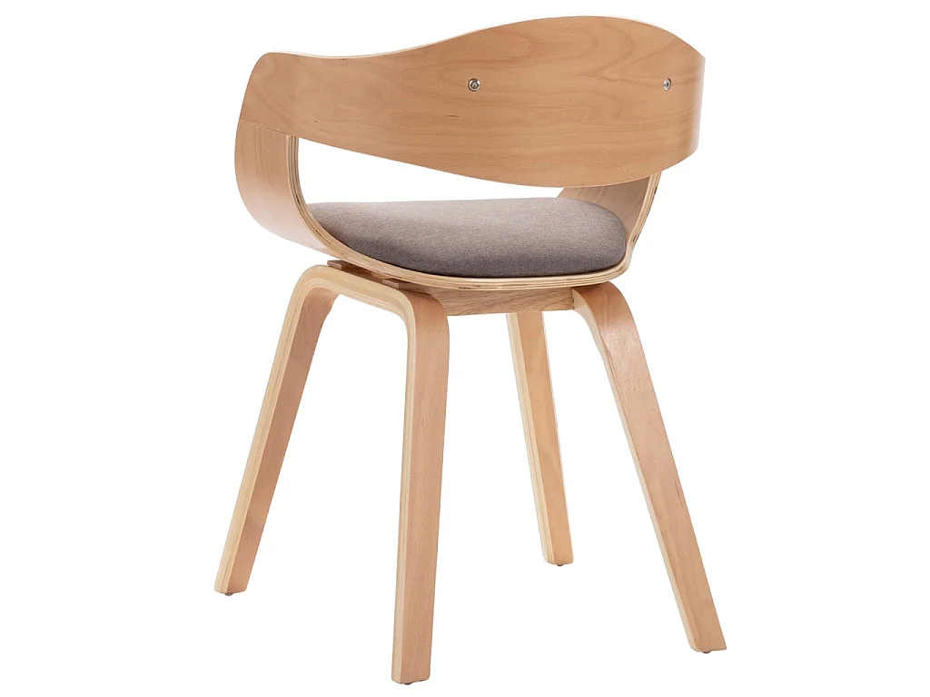 Chaises à manger lot de 4 bois courbé et tissu taupe