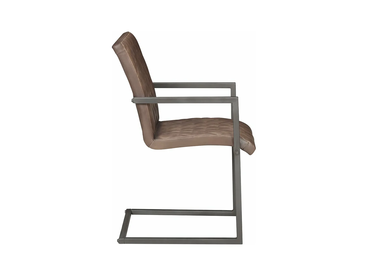 Sillas voladizas de comedor 6 unidades cuero auténtico marrón