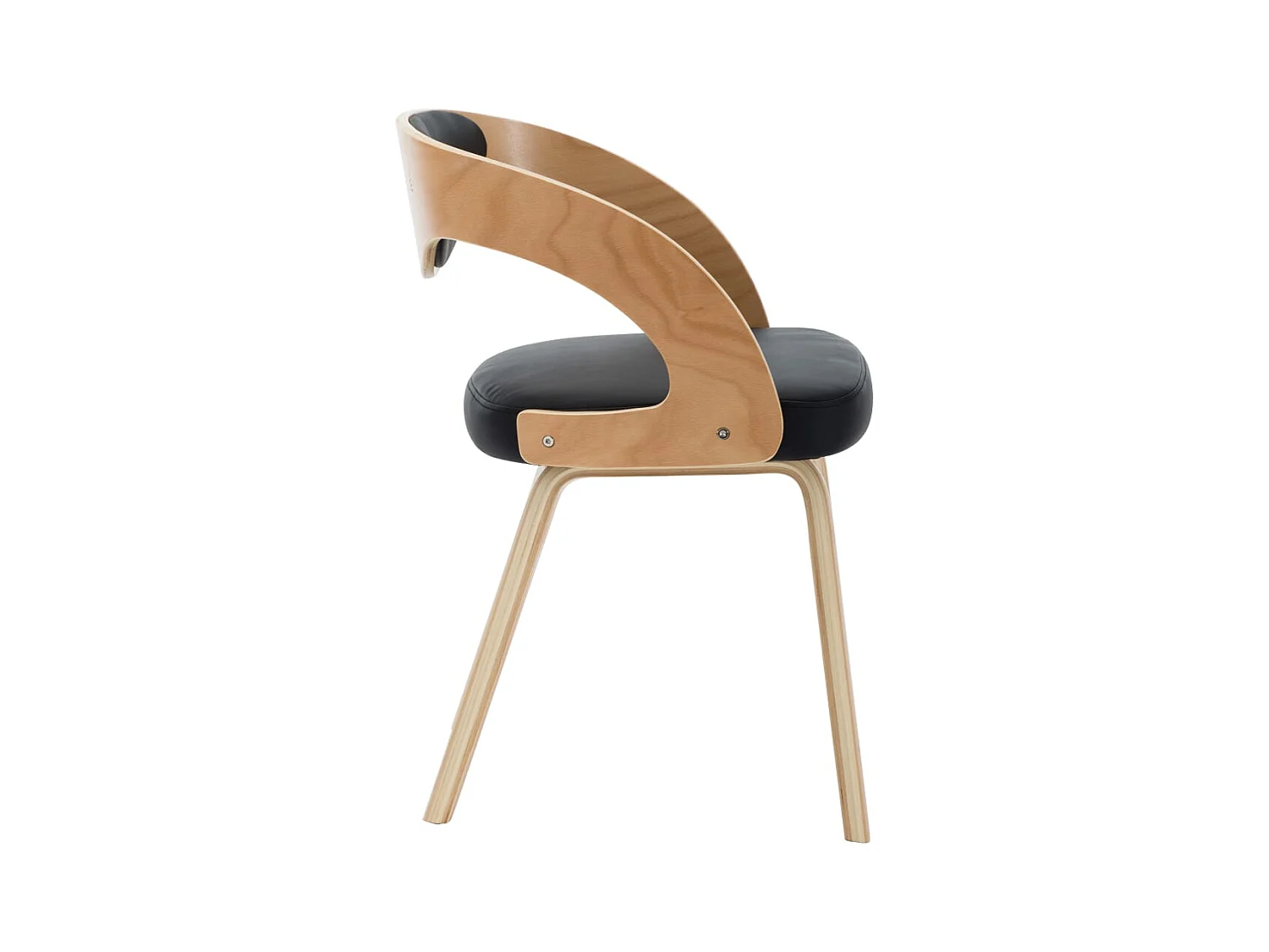 Eetkamerstoelen 6 st gebogen hout en kunstleer zwart