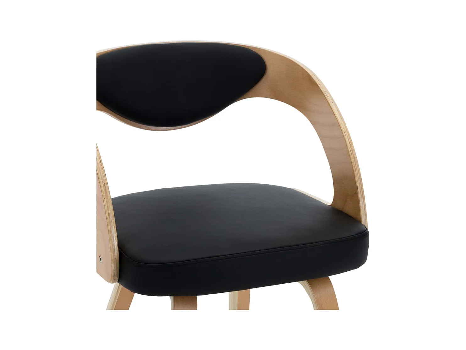 Eetkamerstoelen 6 st gebogen hout en kunstleer zwart