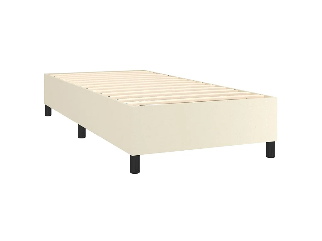 Boxspringbett mit Matratze & LED Creme 80x200 cm Kunstleder