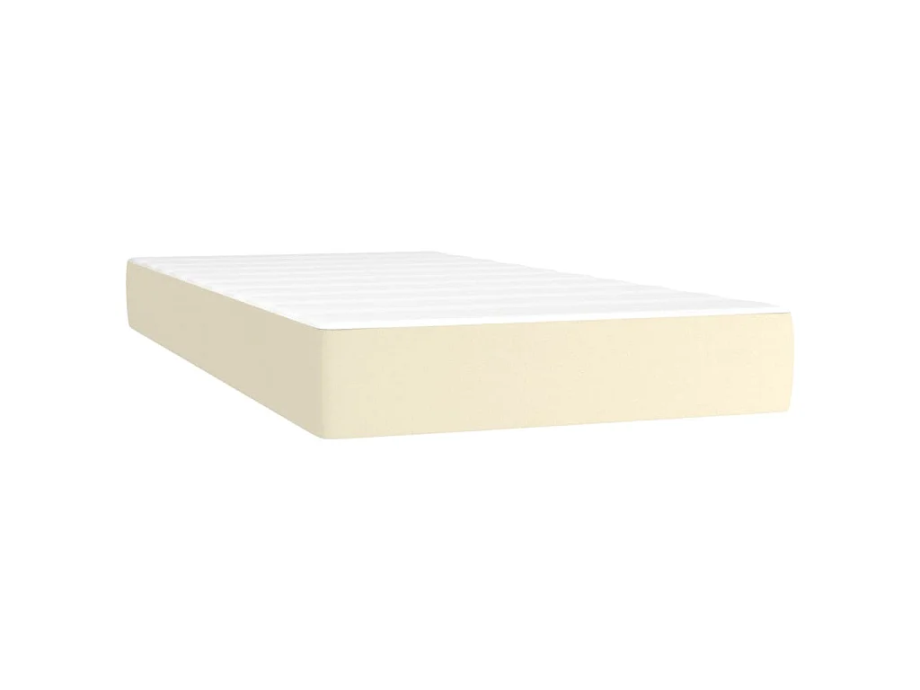 Boxspringbett mit Matratze & LED Creme 80x200 cm Kunstleder