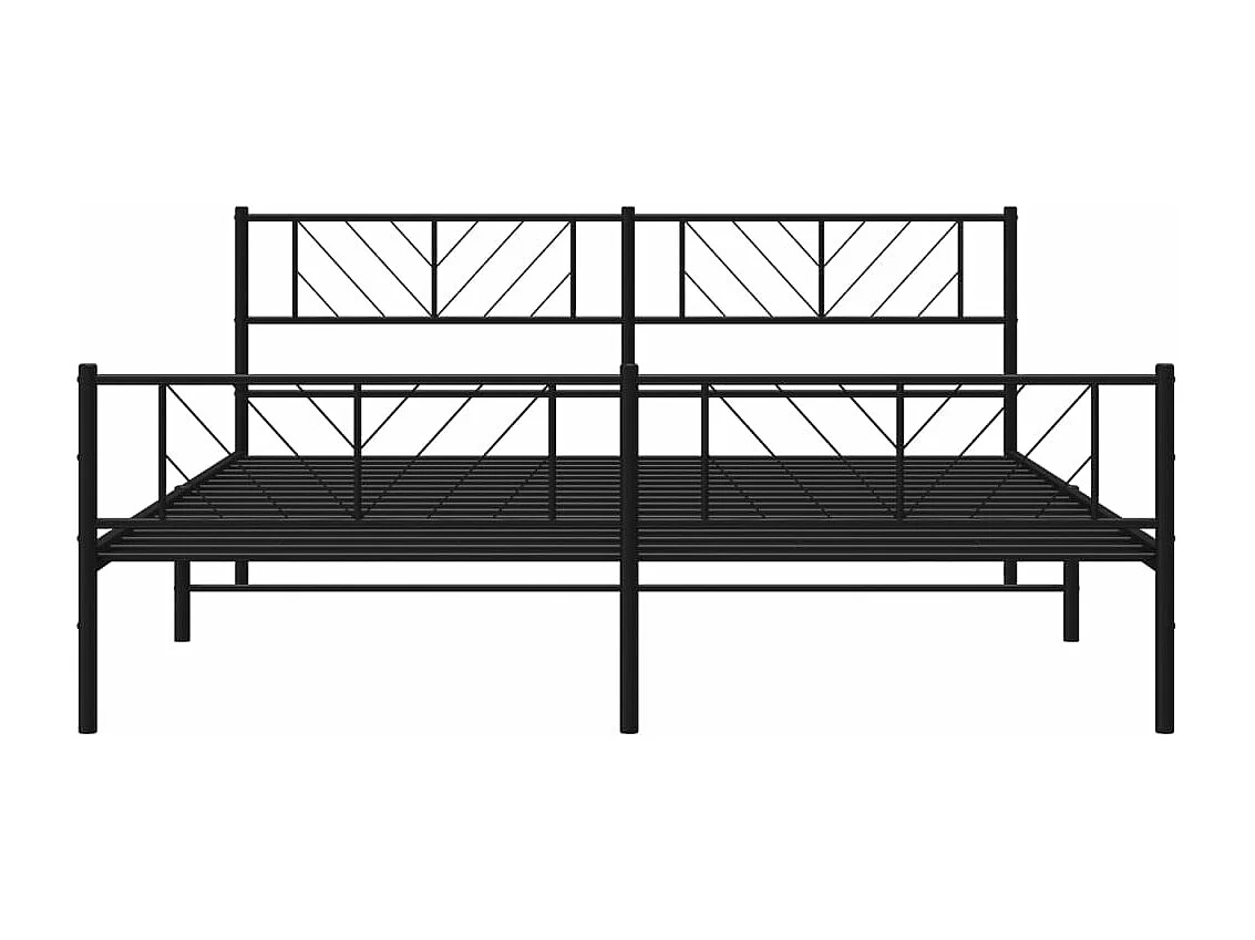 Giroletto senza Materaso con Pediera in Metallo Nero 180x200 cm