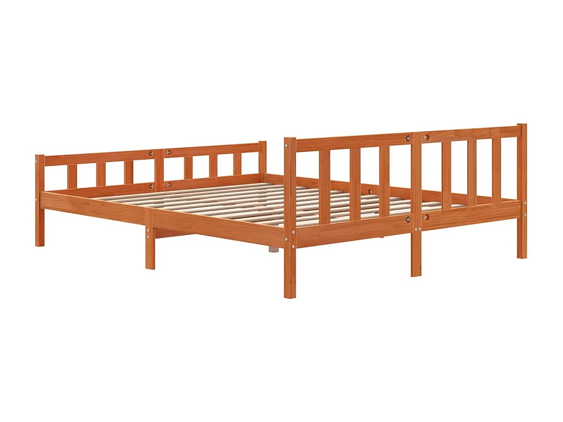 Cama sem colchão 180x200 cm pinho maciço castanho-mel