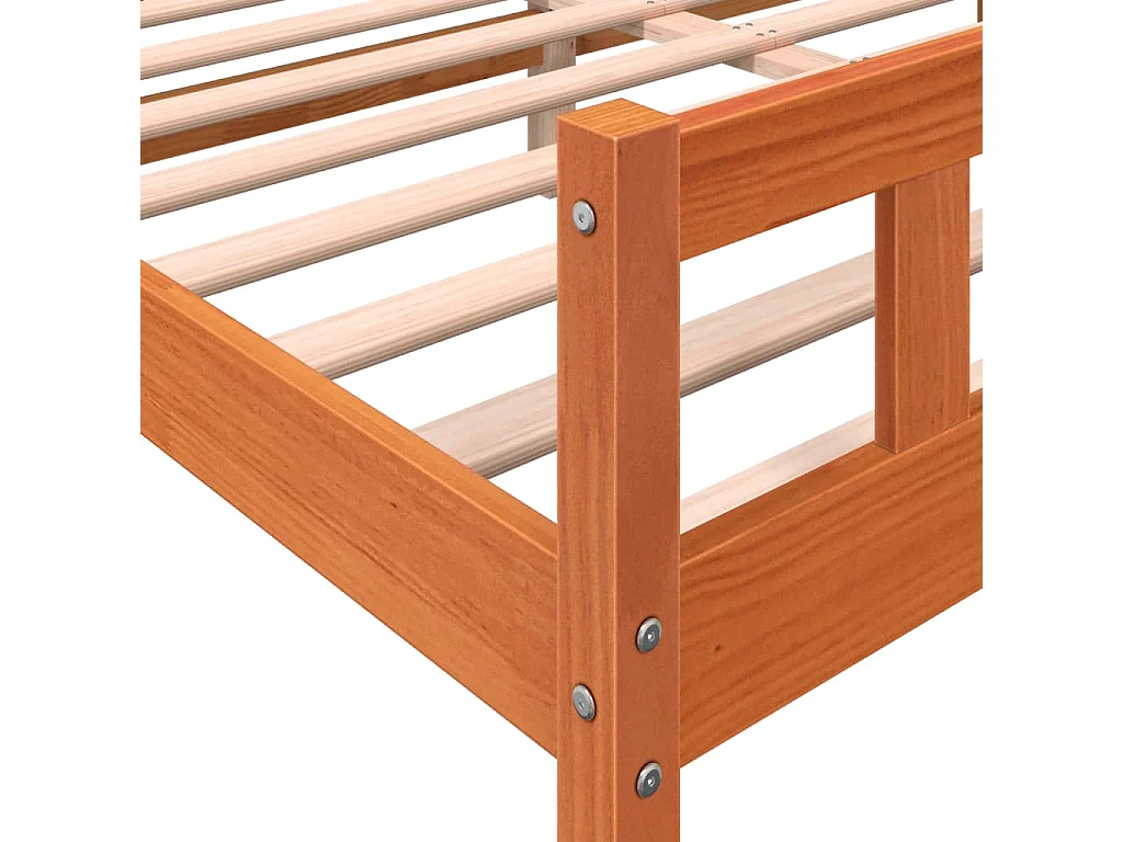 Cama sem colchão 180x200 cm pinho maciço castanho-mel