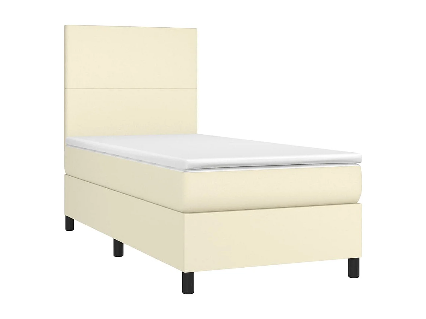Boxspringbett mit Matratze & LED Creme 80x200 cm Kunstleder