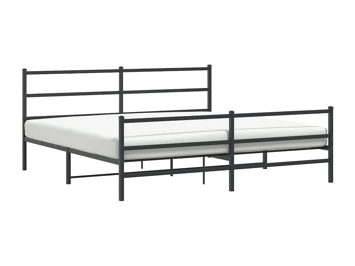 Bedframe met hoofd- en voeteneinde metaal zwart 180x200 cm