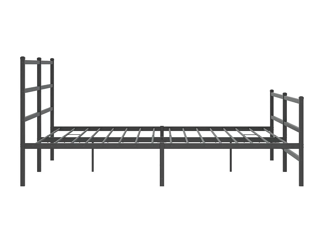 Bedframe met hoofd- en voeteneinde metaal zwart 180x200 cm