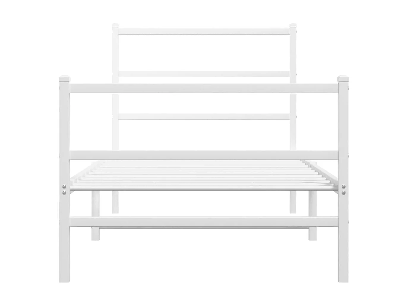 Bedframe met hoofd- en voeteneinde metaal wit 90x190 cm