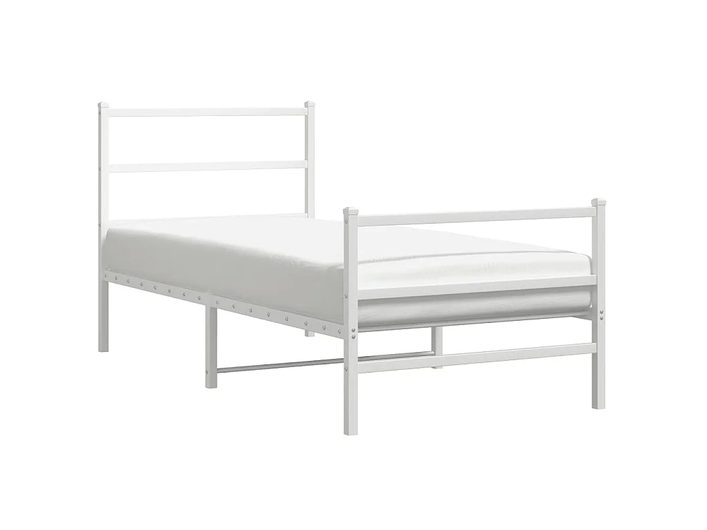 Estructura cama sin colchón con estribo metal blanco 90x190 cm