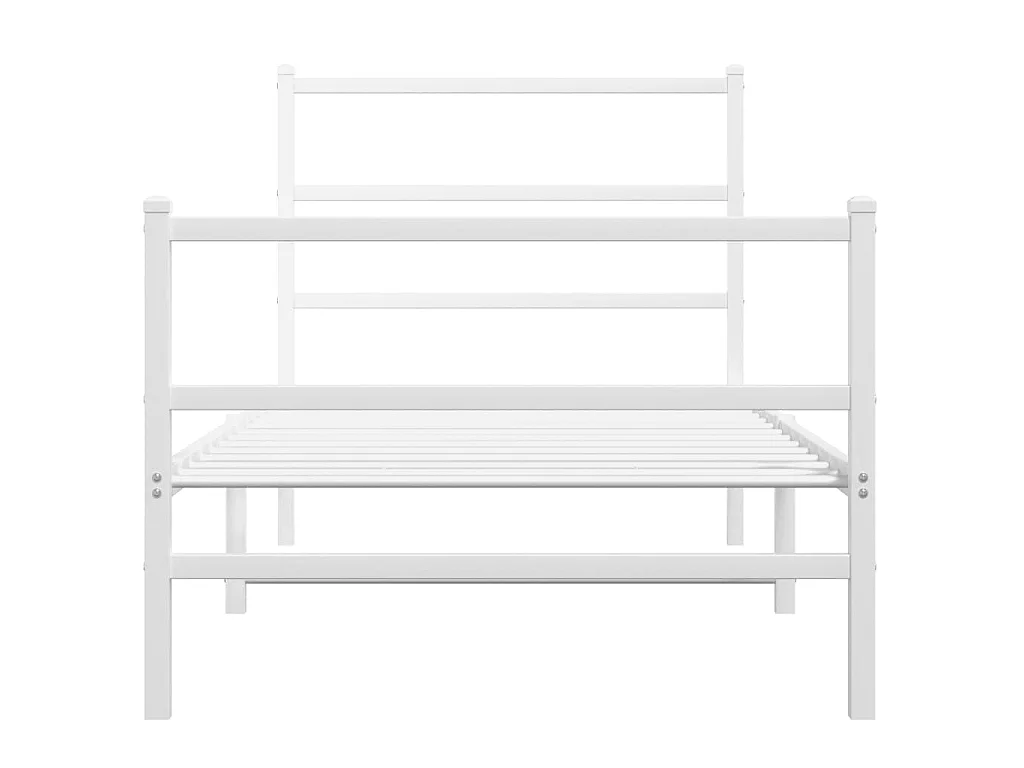Estructura cama sin colchón con estribo metal blanco 90x190 cm