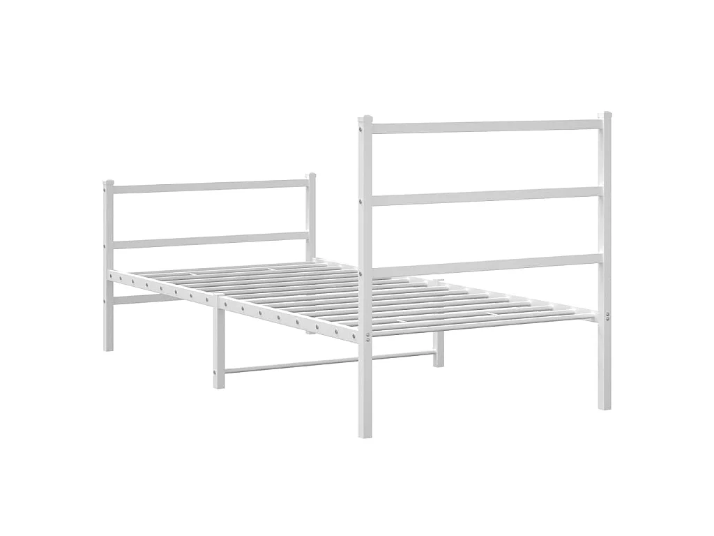 Estructura cama sin colchón con estribo metal blanco 90x190 cm
