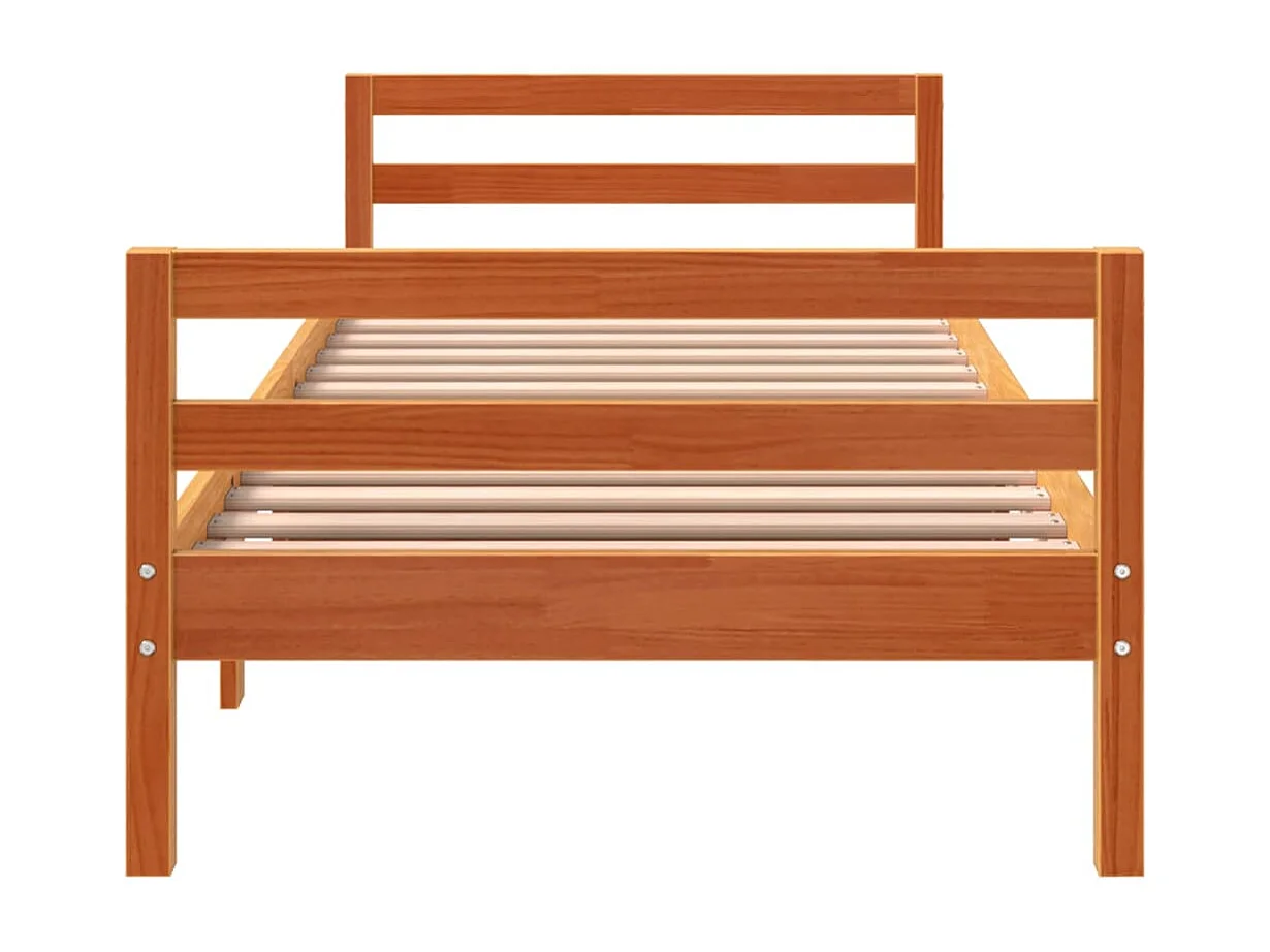 Estructura de cama sin colchón madera maciza marrón 75x190 cm