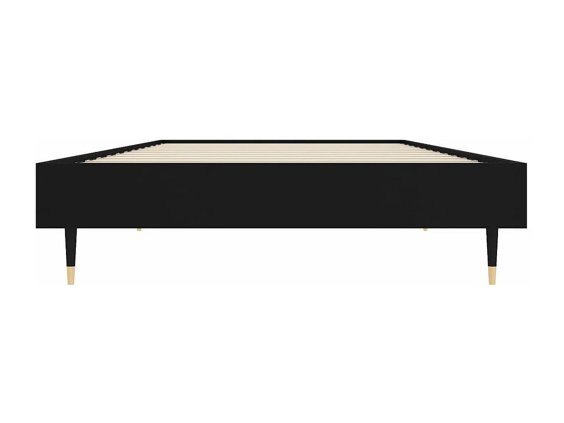 Cadre de lit sans matelas noir 75x190 cm bois ingénierie