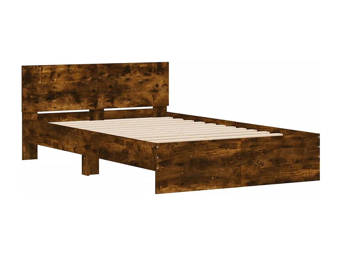 Bedframe met hoofdeinde gerookt eikenkleurig 120x190 cm