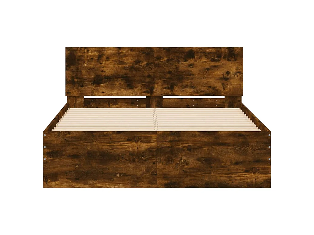 Estrutura de cama com cabeceira 120x190 cm carvalho fumado