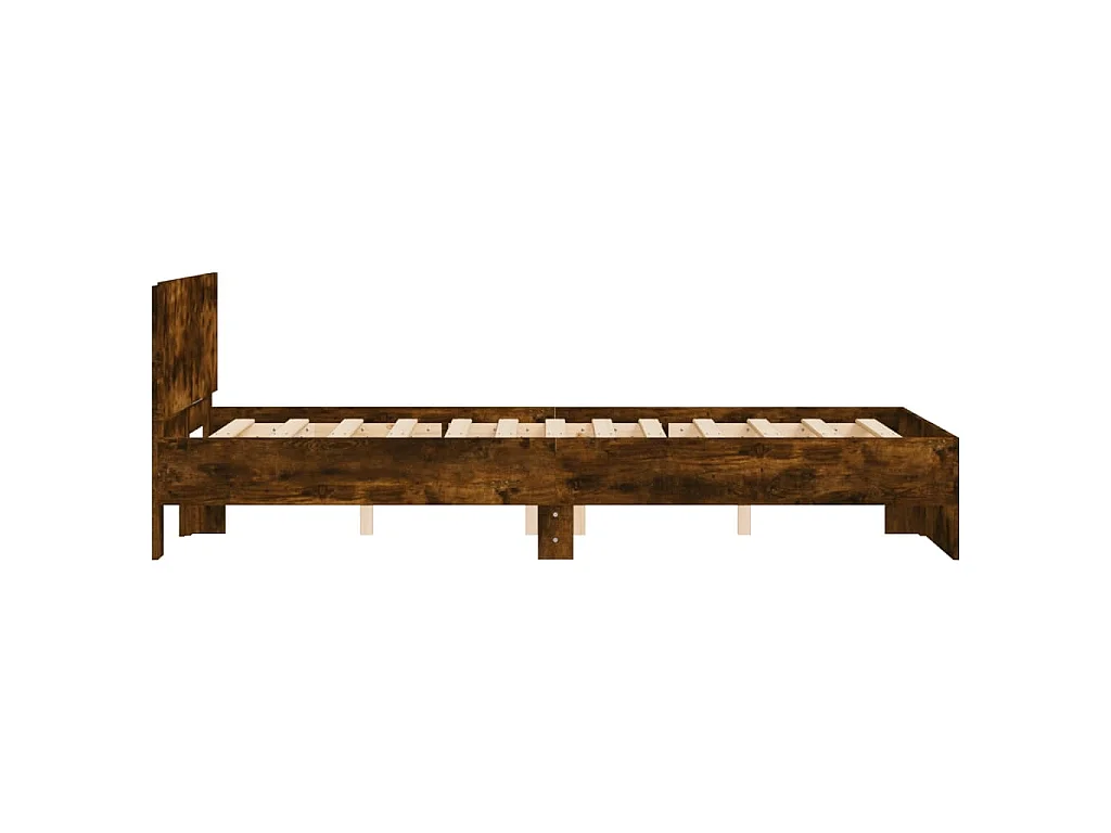 Estrutura de cama com cabeceira 120x190 cm carvalho fumado