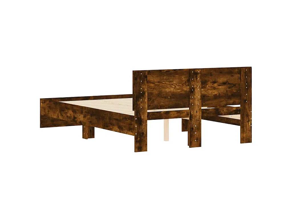 Bedframe met hoofdeinde gerookt eikenkleurig 120x190 cm