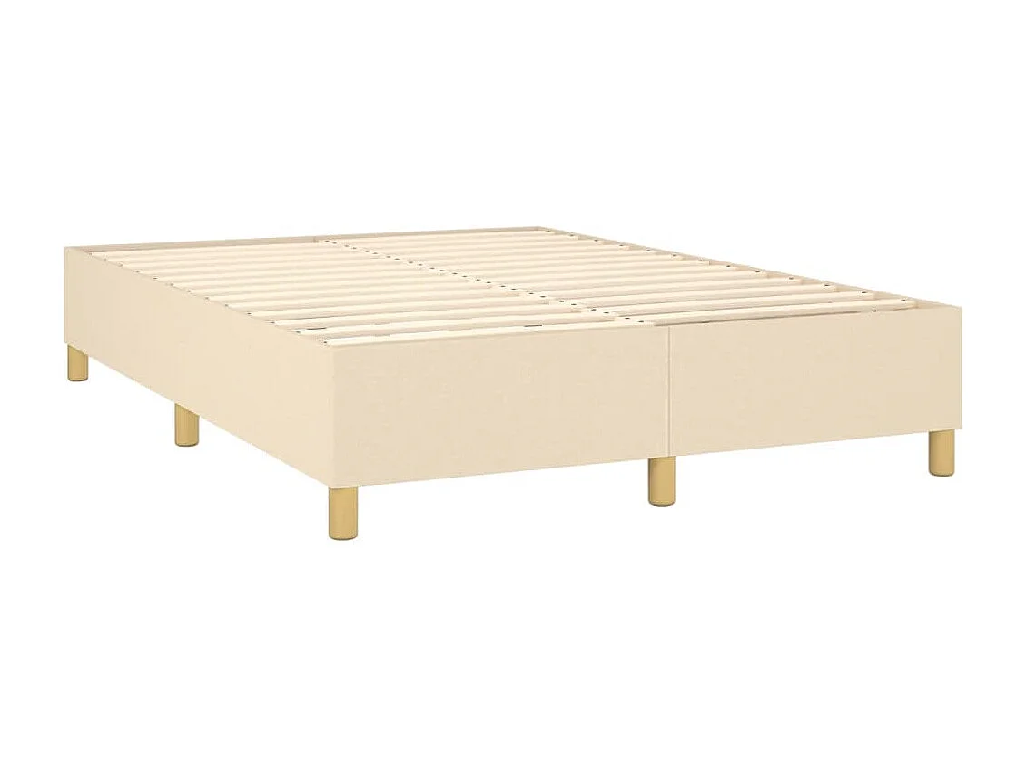 Letto a Molle con Materasso e LED Crema 140x190 cm in Tessuto