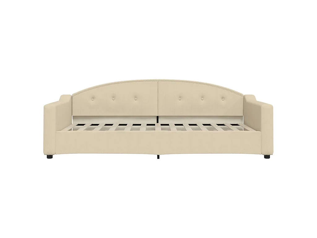 Tagesbett Ausziehbar mit Schubladen Creme 100x200 cm Stoff
